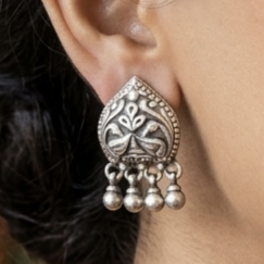 Silver Trio Stud Earrings 